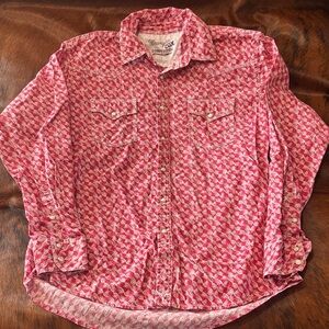 Wrangler 20 X Red Patterned Button-Up Shirt